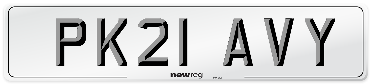 PK21 AVY Number Plate from New Reg
